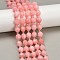 Natural Malaysia Jade Beads Strands, Rice-shaped, Dyed, Faceted, with Seed Beads, Light Coral, 9~10x8~8.5mm, Hole: 1.2mm, about 31~32pcs/strand, 14.57''(37cm)~14.96''(38cm)