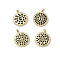 Brass Micro Pave Cubic Zirconia Resin Pendants, Lead Free & Cadmium Free, Long-Lasting Plated, Real 18K Gold Plated, Rack Plating, Flat Round, 30.5x28x2.5mm, Hole: 3.8x3.5mm