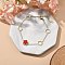 Ion Plating(IP) 304 Stainless Steel Link Bracelets, Cable Chain Jewelry for Women, with Enamel, Flower, Dark Red, 7-1/8 inch(18cm)
