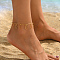 Vintage Brass & Iron Hollow Tassel Anklets for Women, Golden, Oval, 8-5/8 inch(220mm)