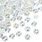 100Pcs Transparent Czech Glass Beads, Clover, Clear, 7.5x4.5mm, Hole: 0.9mm