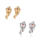 Brass Micro Pave Cubic Zirconia Ice Pick Pinch Bails, Long-Lasting Plated, Crown, Mixed Color, Crown: 10x9x6.5mm, Hole: 2.5x5mm, Pinch Bails: 7x3.5mm, Pin: 2mm