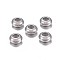 202 Stainless Steel Beads, with Rubber Inside, Slider Beads, Rondelle, Stainless Steel Color, 8x4mm, Hole: 3.5mm, Rubber Hole: 2.2mm
