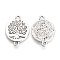 Tibetan Style Alloy Links connectors, Flat Round with Tree of Life, Cadmium Free & Nickel Free & Lead Free, Antique Silver, 27x19.5x2mm, Hole: 2mm, about 340pcs/1000g