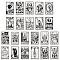 22Pcs 22 Styles 201 Stainless Steel Pendants, Laser Engraved Pattern, Tarot Card Pendants, Stainless Steel Color, 40x24x1mm, Hole: 2mm, 1pc/style