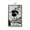 Non-Tarnish 201 Stainless Steel Pendants, Laser Engraved Pattern, Tarot Card Pendants, The Fool 0, 40x24x1mm, Hole: 2mm