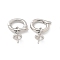 Brass Fold Over Clasps, Cadmium Free & Nickel Free & Lead Free, Ring, Platinum, 18mm