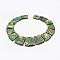 Towanite and Imperial Jasper Graduated Beads Strands, Dyed, Trapezoid, Dark Sea Green, 16~34x23~28x5~6mm, Hole: 1mm, about 15pcs/strand, 12.2 inch