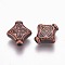 CCB Plastic Beads, Rhombus, Red Copper, 10.5x10x4mm, Hole: 1mm