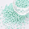 8/0 Opaque Glass Seed Beads, Round Hole, Frosted Colours, Round, Light Cyan, 3~4x2~3mm, Hole: 0.8mm, about 333pcs/10g