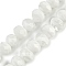 Handmade Lampwork Beads Strands, Faceted, Rondelle, White, 10x7.5mm, Hole: 1.6mm, about 60pcs/strand, 17.72''(45cm)