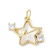Подвески из латуни микропаве с фианитами и стеклом KK-F892-47G-2