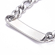 Устойчивые к потускнению браслеты figaro chain id из нержавеющей стали 304 BJEW-G631-03P-3