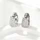 Латунные серьги-кольца из прозрачного кубического циркония EJEW-M077-20P-1
