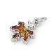 Латунный микропаве кубический цирконий с эмалевыми подвесками KK-G526-08P-2