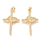 Латунные микропаве прозрачные подвески с фианитом ZIRC-O038-10G-1