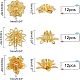 36 шт. 3 стильных латунных колпачка для бусин в виде 3D-цветка KK-FH0002-48-5