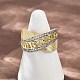 Латунные микро проложить манжеты кольца кубического циркония RJEW-D326-10G-1