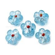 Ручная серебряная фольга стеклянные бусины Lampwork FOIL-T001-02J