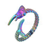 Ионное покрытие(ip) 201 нержавеющая сталь fishbone wrap открытое кольцо-манжета для женщин RJEW-N038-101M