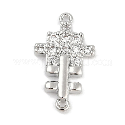 Подвески-крестики из латуни с прозрачным кубическим цирконием KK-Q028-33P-1