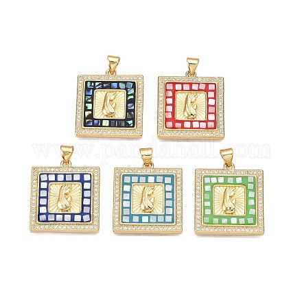 Латунные микропаве прозрачные подвески с фианитом KK-N254-216G-A-1