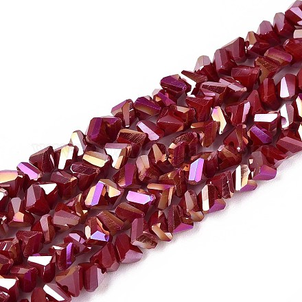 Гальванические непрозрачные стеклянные бусины GLAA-N022-4mm-15-1