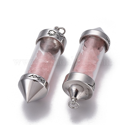 Натуральный розовый кварц большие остроконечные подвески G-E516-B05-1