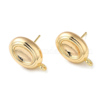 Фурнитура для сережек-пусетов из латуни с петлями KK-C042-06G-1