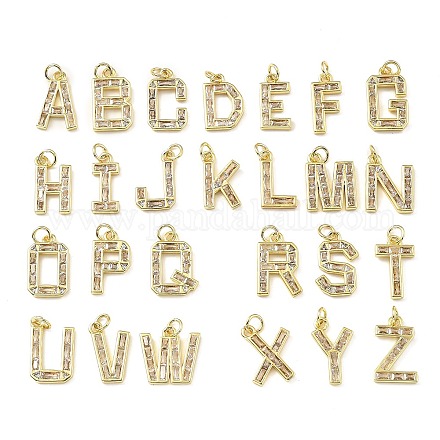 26шт латунные подвески с микропаве и кубическим цирконием KK-V014-01G-M-1