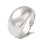 Rack Plating Brass Blank Dome Open Cuff Rings, Cadmium Free & Lead Free, Platinum, US Size 7(17.3mm)