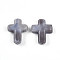 Handmade Lampwork Beads, Cross, Dark Gray, 24~26x20~20.5x6~7.5mm, Hole: 1.6~1.8mm