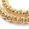 Electroplated Natural Lava Rock Bead Strands, Round, Bumpy, Golden Plated, 4~5mm, Hole: 1mm, about 92pcs/strand, 15.35 inch(39cm)