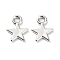 Rack Plating Alloy Charms, Star, Platinum, 11.5x9x1.5mm, Hole: 2mm