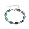 Colorful Abalone Shell Bracelet - Geometric, Rectangular, Unique Design, Teal