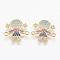 Brass Micro Pave Cubic Zirconia Links, Girl, Golden, 16x16x1.5mm, Hole: 1mm