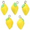 Opaque Resin Pendants, Lemon Charms, Imitation Food, with Platinum Tone Iron Loops, Yellow, 20~24x12x12mm, Hole: 2mm