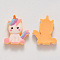 Resin Cabochons, Unicorn, Colorful, 24x19x6mm