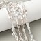 Natural Quartz Crystal Beads Strands, Rock Crystal, Faceted Square Cut, Flat Round, 8~8.5x4.5~6.8mm, Hole: 0.8~1.2mm, about 48~49pcs/strand, 15.08''~15.35''(38.3~39cm)