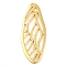 Rack Plating Brass Big Pendants, Cadmium Free & Lead Free, Long-Lasting Plated, Wing, Real 18K Gold Plated, 58x22x1mm, Hole: 1.6mm