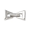 Brass Micro Pave Cubic Zirconia Fold Over Clasps, Rack Plating, Long-Lasting Plated, Bowknot, Platinum, 11x21.5x5mm