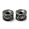 Rack Plating Eco-Friendly Brass Micro Pave Clear Cubic Zirconia Beads, Cadmium Free & Lead Free, Column with Eye, Gunmetal, 7x11x10.5mm, Hole: 3mm