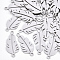 Tarnish Resistant 201 Stainless Steel Links connectors, Laser Cut Links, Leaf, Stainless Steel Color, 26x11x1mm, Hole: 1.8mm
