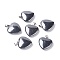 Synthetic Non-magnetic Hematite Pendants, with Platinum Tone Brass Findings, Heart, 27~28x24.5~26x6~8.5mm, Hole: 2.4mm