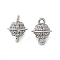 Brass Micro Pave Cubic Zirconia Connector Charms, Cadmium Free & Nickel Free & Lead Free, Planet, Platinum, 8x6mm, Hole: 0.7mm