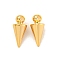 Brass Pendants, Real 18K Gold Plated, Cone, 11x5mm, Hole: 1.6mm