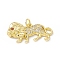 Brass Micro Pave Cubic Zirconia Pendants, Cadmium Free & Lead Free, Lion Charms, Golden, 12.5x27x3.5mm, Hole: 3mm