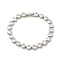Clear Cubic Zirconia Heart Link Chain Bracelet, Rack Plating Brass Jewelry for Women, Cadmium Free & Lead Free, Platinum, 7-7/8 inch(20cm)