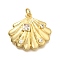 Brass Micro Pave Cubic Zirconia Pendants, Shell Shape Charms, with Jump Ring, Cadmium Free & Lead Free, Long-Lasting Plated, Rack Plating, Real 18K Gold Plated, 20x22.8x4.8mm, Hole: 3mm