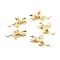 Brass Pendants, with Jump Ring, Cadmium Free & Lead Free, Leopard, Real 18K Gold Plated, 15x26x4.6mm, Hole: 4.5x3.5mm